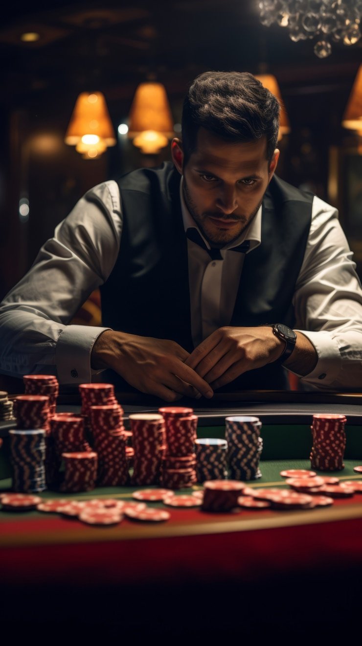 Meja blackjack dengan dealer profesional di studio tempur777
